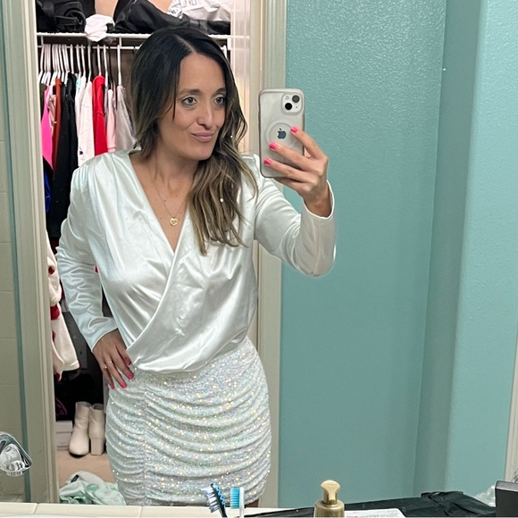 Brand NWT, high waist sequin mini skirt - so fun and SO much sparkle - Picture 5 of 5